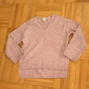 Women's Pink V-Neck Sweater